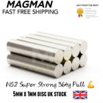 N52 5mm x 1mm Disc Magnet 364g Pull Force