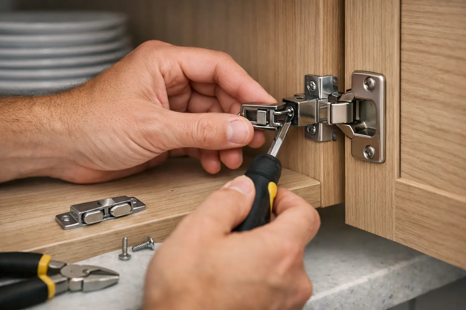 Fixing a Loose Cabinet Door Catch Properly