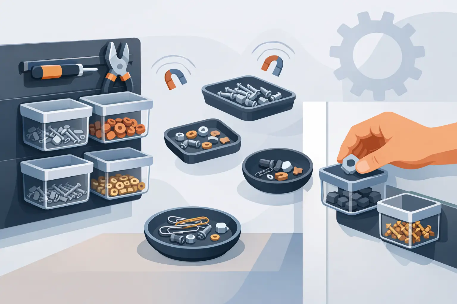 Magnetic Small Parts Storage That Works Harder